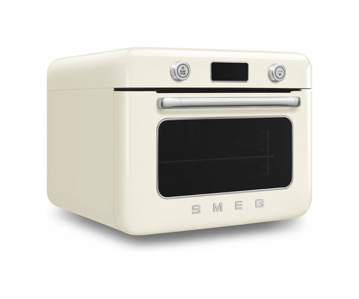 Smeg Selection COF01CREU 50'S Style Forno combinato a vapore da appoggio cm. 50 - panna lucido