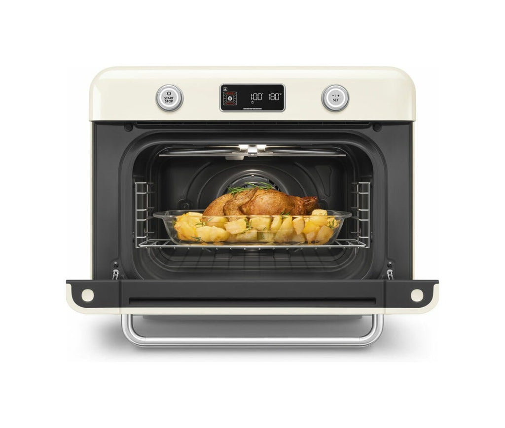 Smeg Selection COF01CREU 50'S Style Forno combinato a vapore da appoggio cm. 50 - panna lucido