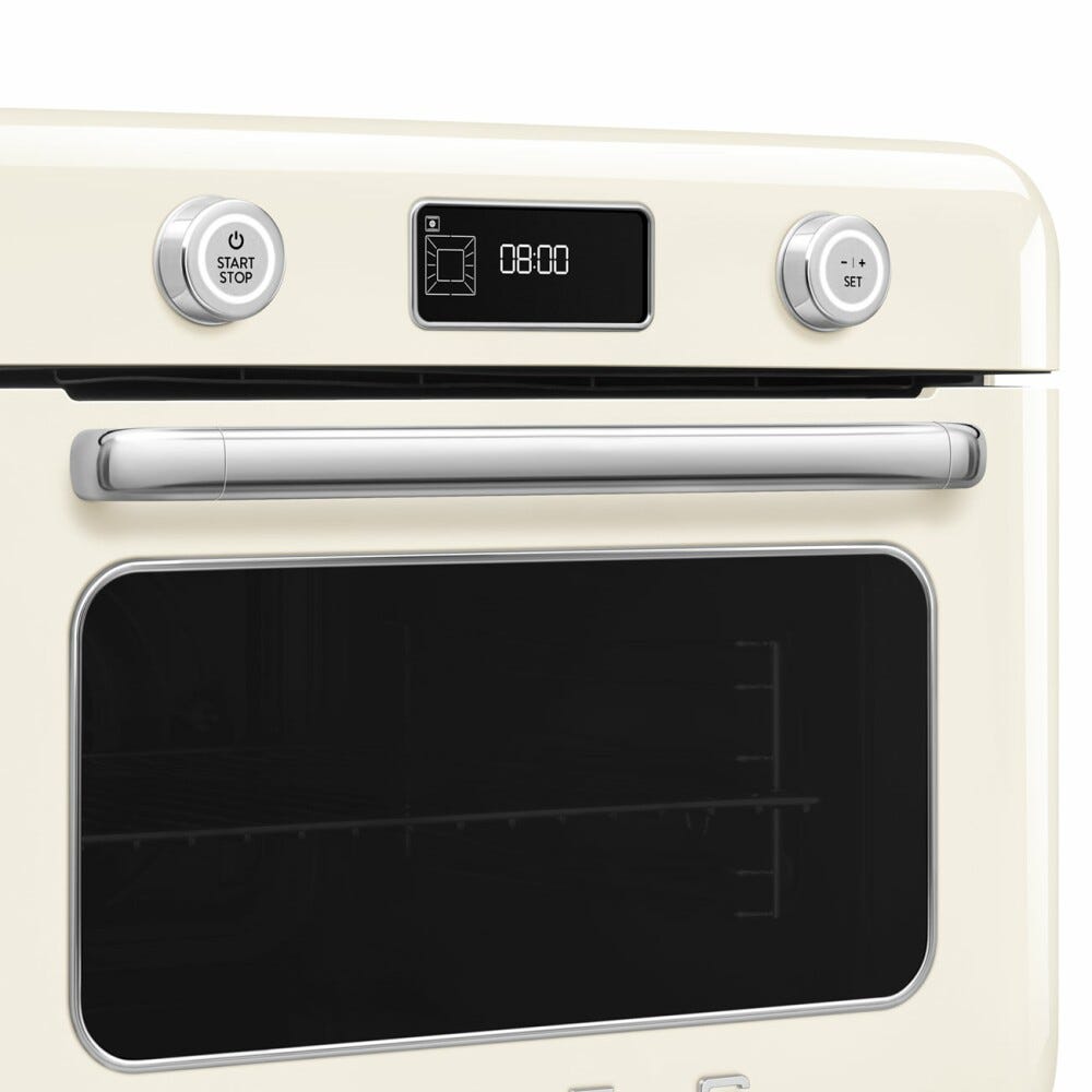 Smeg Selection COF01CREU 50'S Style Forno combinato a vapore da appoggio cm. 50 - panna lucido