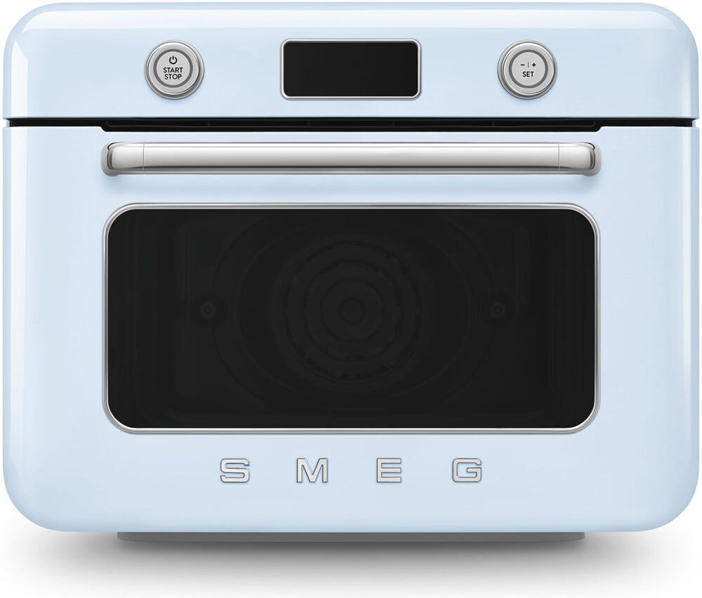 Smeg Selection COF01PBEU 50'S Style Forno combinato a vapore da appoggio cm. 50 - azzurro lucido