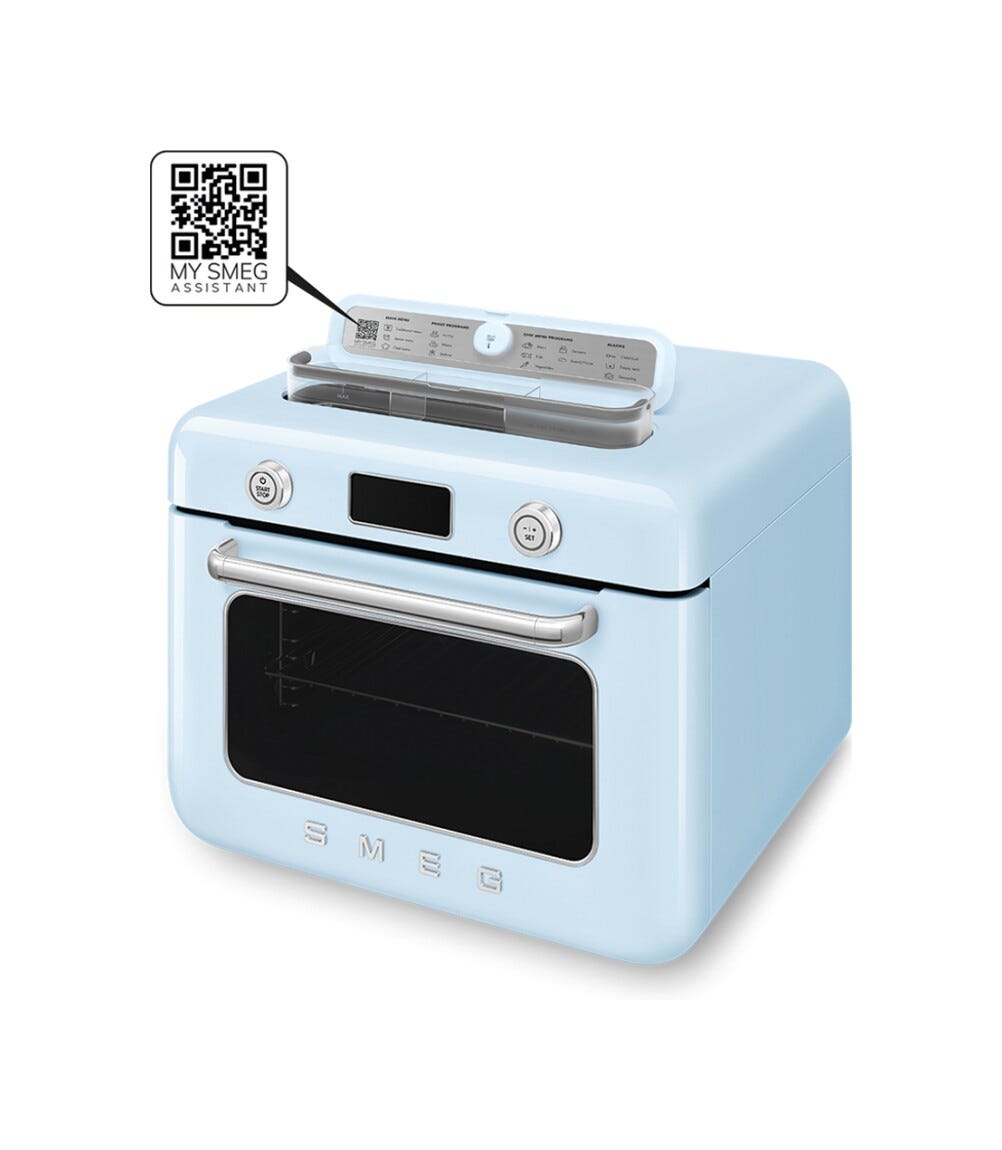 Smeg Selection COF01PBEU 50'S Style Forno combinato a vapore da appoggio cm. 50 - azzurro lucido