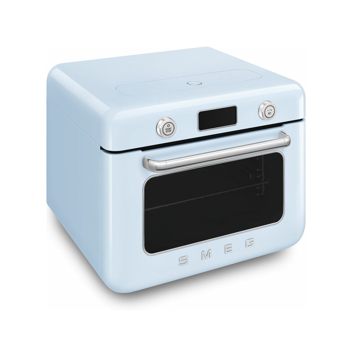 Smeg Selection COF01PBEU 50'S Style Forno combinato a vapore da appoggio cm. 50 - azzurro lucido