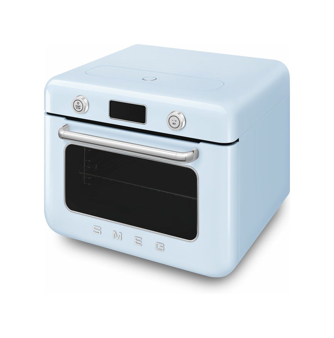 Smeg Selection COF01PBEU 50'S Style Forno combinato a vapore da appoggio cm. 50 - azzurro lucido
