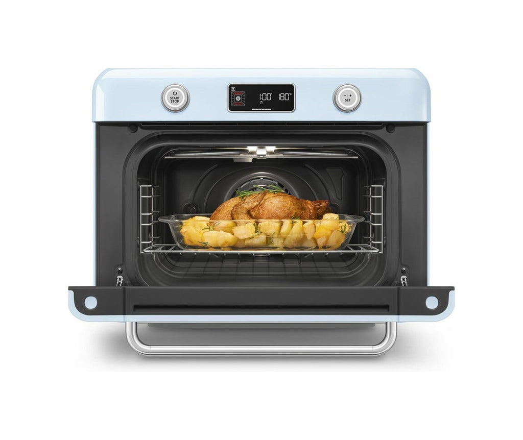 Smeg Selection COF01PBEU 50'S Style Forno combinato a vapore da appoggio cm. 50 - azzurro lucido