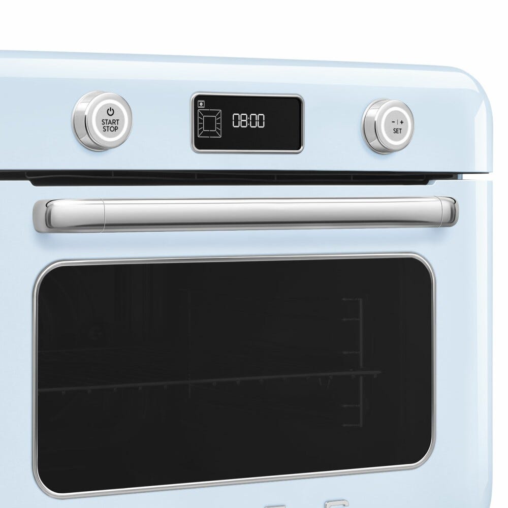 Smeg Selection COF01PBEU 50'S Style Forno combinato a vapore da appoggio cm. 50 - azzurro lucido