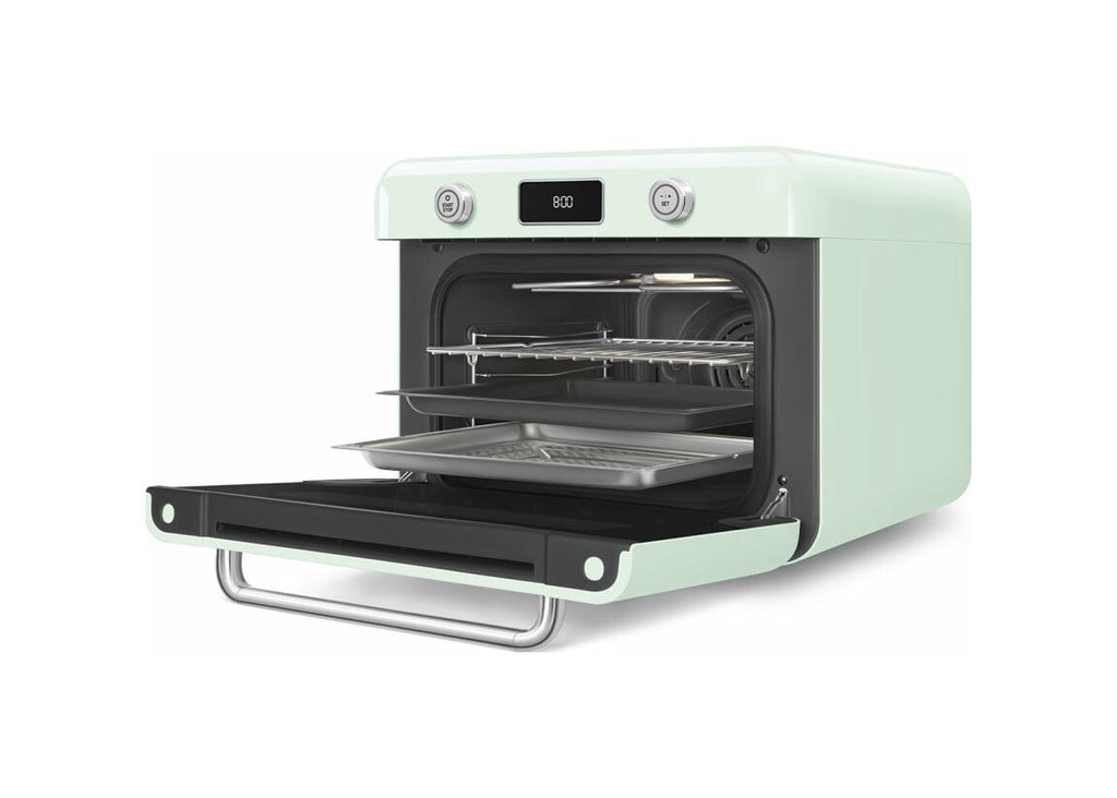 Smeg Selection COF01PGEU 50'S Style Forno combinato a vapore da appoggio cm. 50 - verde pastello lucido