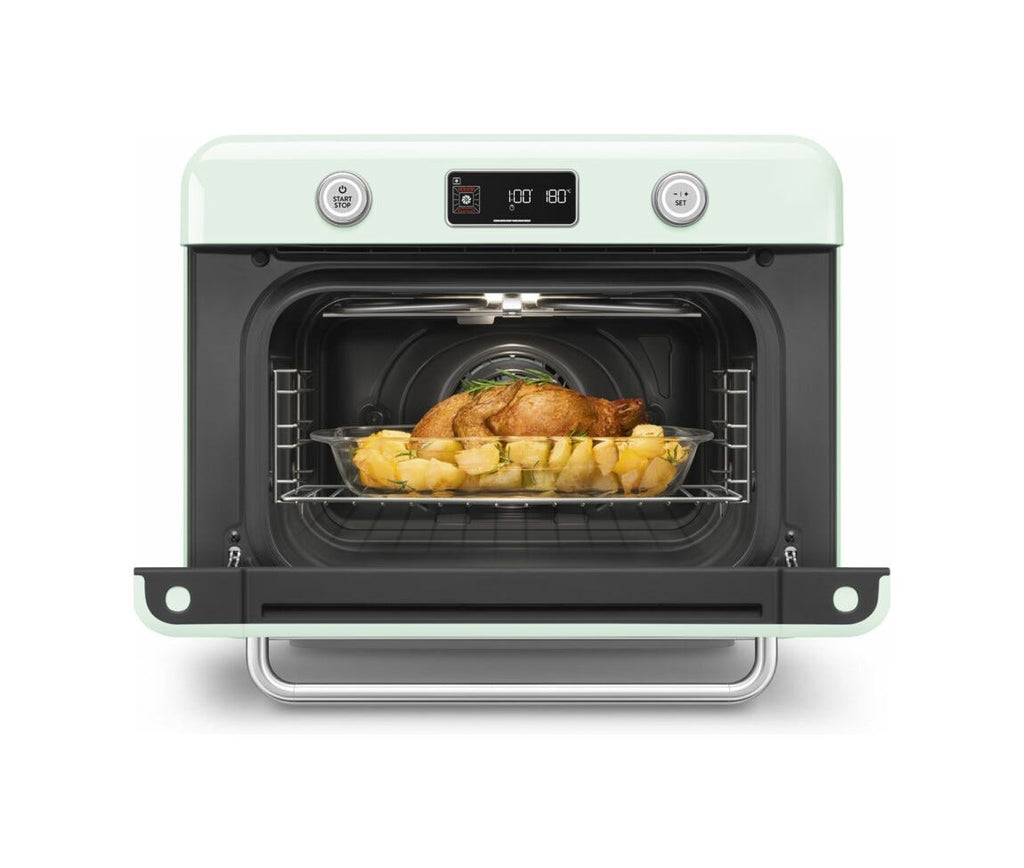 Smeg Selection COF01PGEU 50'S Style Forno combinato a vapore da appoggio cm. 50 - verde pastello lucido