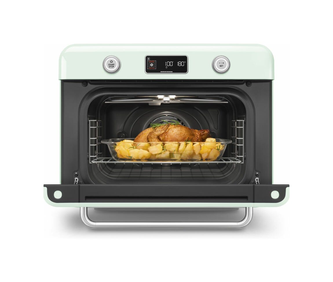 Smeg Selection COF01PGEU 50'S Style Forno combinato a vapore da appoggio cm. 50 - verde pastello lucido