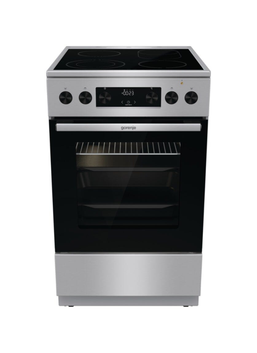 Gorenje GECS5C70XPA Cucina da accosto cm. 50 - 4 zone elettriche - 1 forno elettrico - inox/nero