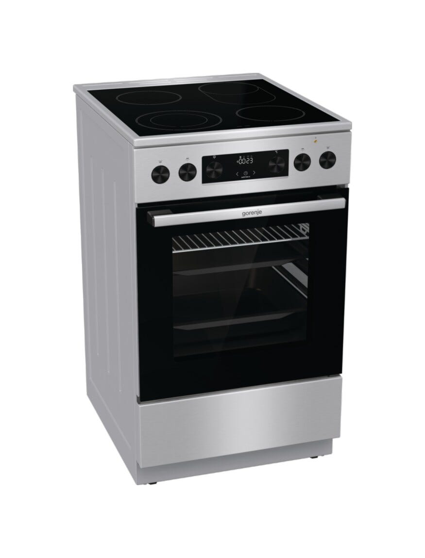Gorenje GECS5C70XPA Cucina da accosto cm. 50 - 4 zone elettriche - 1 forno elettrico - inox/nero