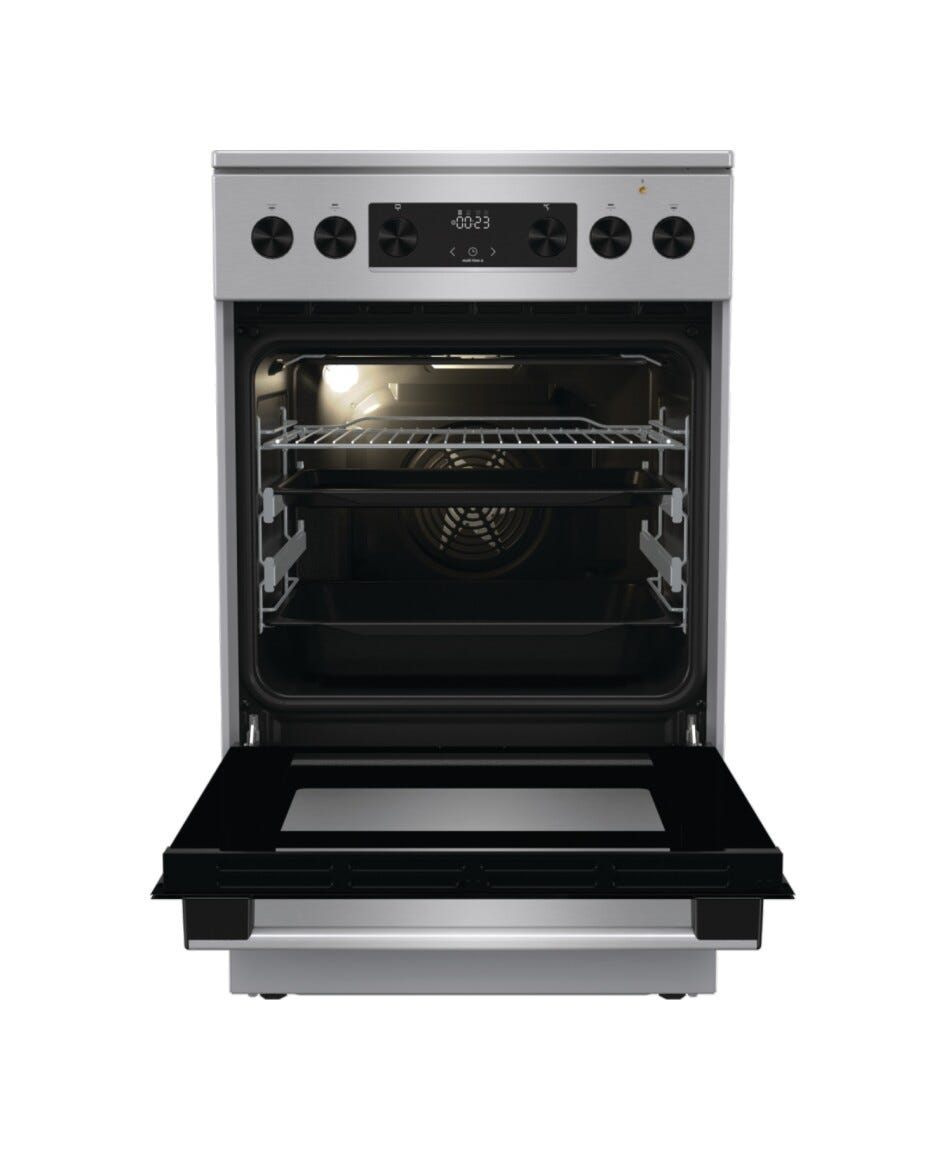Gorenje GECS5C70XPA Cucina da accosto cm. 50 - 4 zone elettriche - 1 forno elettrico - inox/nero