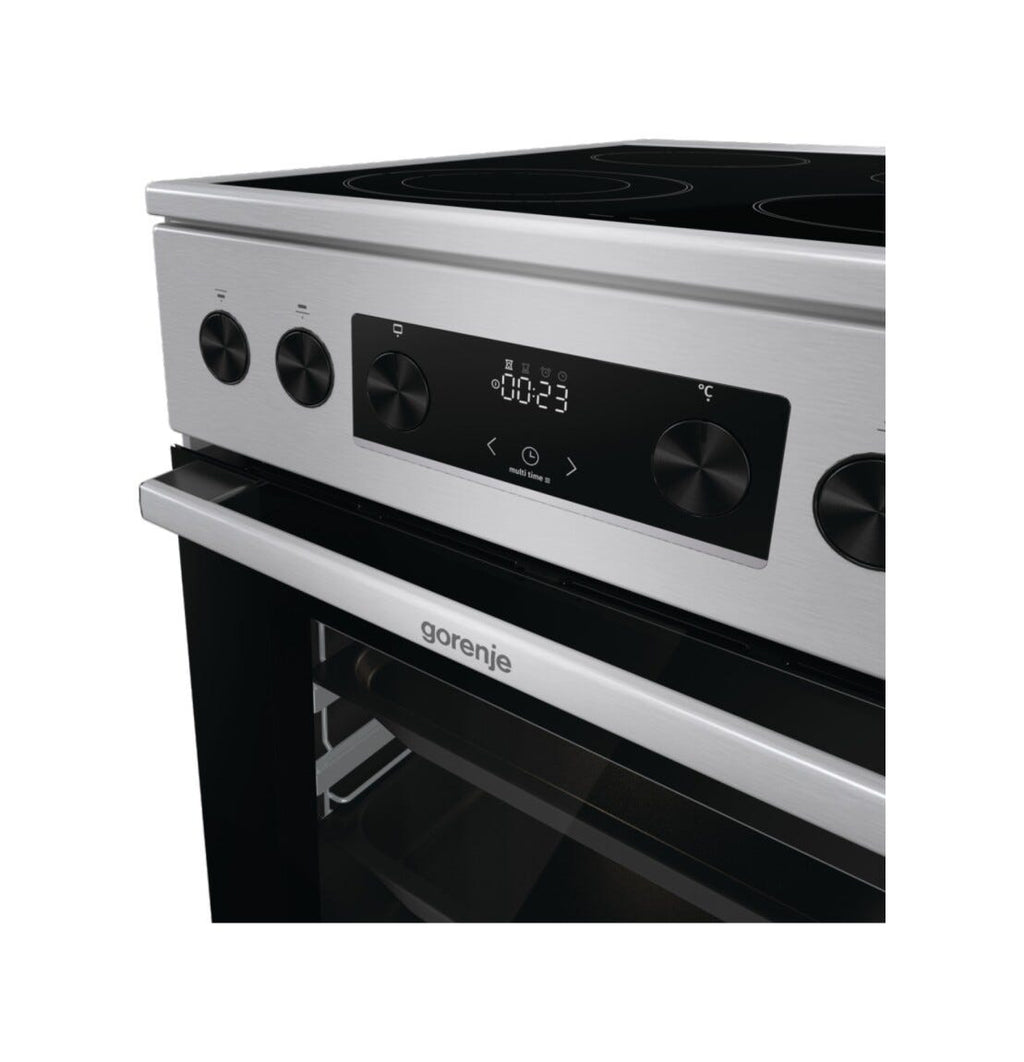 Gorenje GECS5C70XPA Cucina da accosto cm. 50 - 4 zone elettriche - 1 forno elettrico - inox/nero