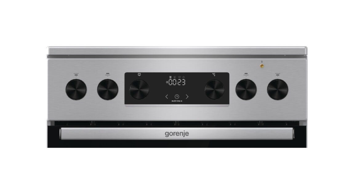 Gorenje GECS5C70XPA Cucina da accosto cm. 50 - 4 zone elettriche - 1 forno elettrico - inox/nero