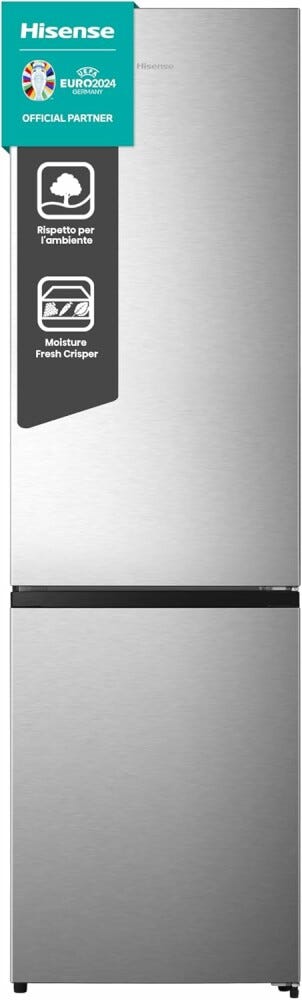 Hisense RB440N4ACA Frigorifero con congelatore a libera installazione - cm. 60 h. 202 - lt. 336 - grigio