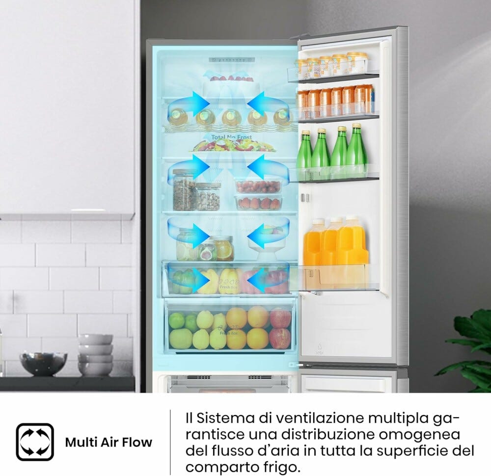 Hisense RB440N4ACA Frigorifero con congelatore a libera installazione - cm. 60 h. 202 - lt. 336 - grigio