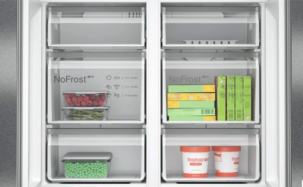 Bosch KFN96AXEA 4 Frigorifero con congelatore side by side - cm. 91 h 183 - lt. 605 - inox nero