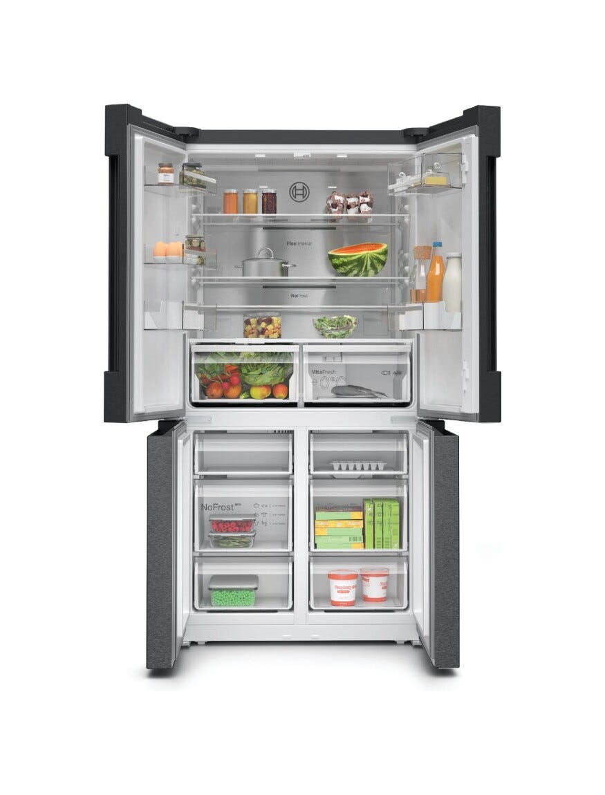 Bosch KFN96AXEA 4 Frigorifero con congelatore side by side - cm. 91 h 183 - lt. 605 - inox nero