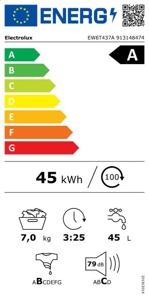 Electrolux EW6T437A Serie 600 SensiCare Lavatrice a carica dall'alto cm. 40 - 7 kg - bianco