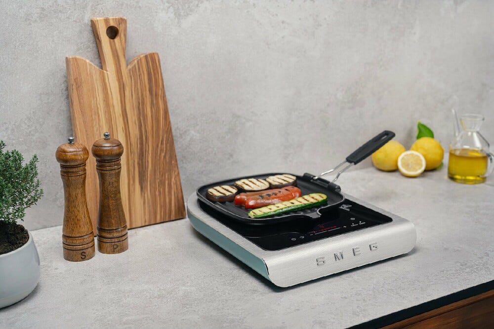 Smeg Selection PIC01EGMEU Piastra ad induzione portatile - vetroceramica nero/inox/verde smeraldo
