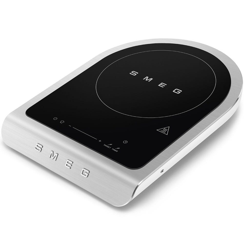 Smeg PIC01WHMEU Piastra ad induzione portatile - vetrocermica nero/bianco/inox