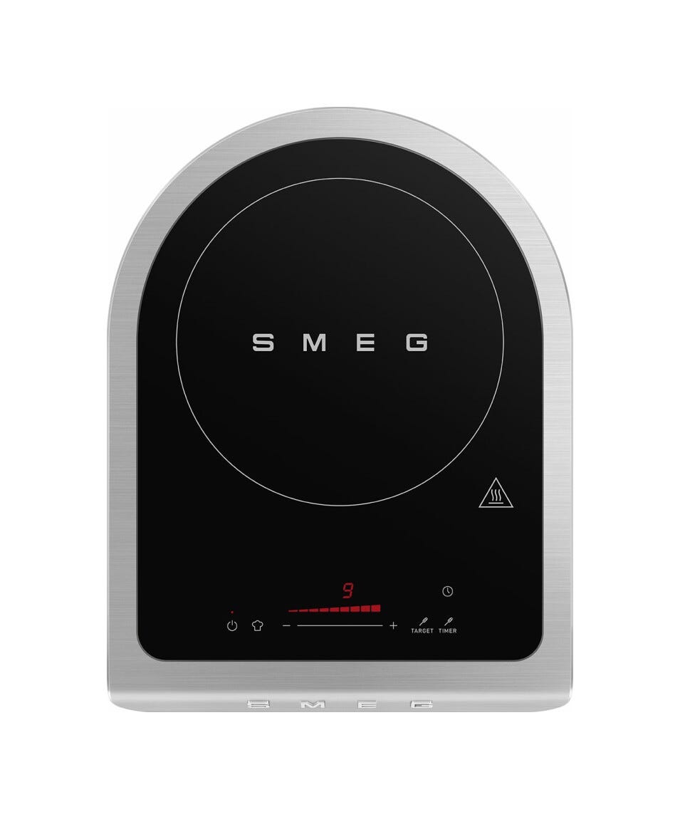 Smeg PIC01WHMEU Piastra ad induzione portatile - vetrocermica nero/bianco/inox