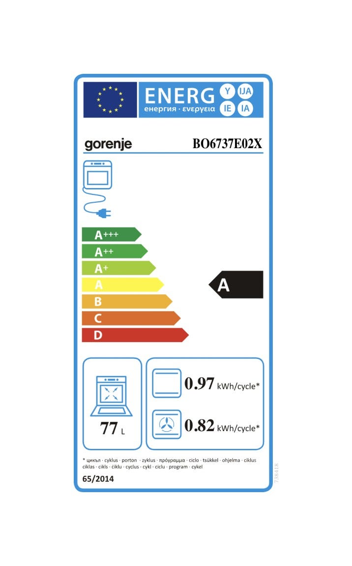 Gorenje BO6737E02X Forno elettrico cm. 60 - inox/nero