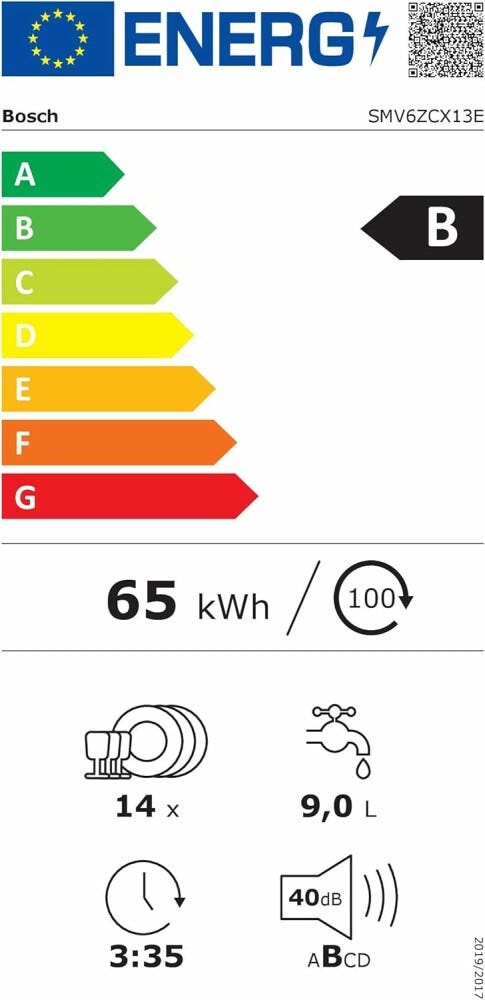 Bosch SMV6ZCX13E Lavastoviglie integrata totale cm. 60 - 14 coperti