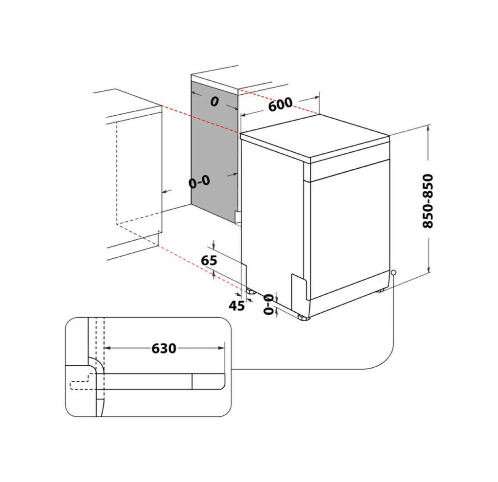 Whirlpool W7F HP33 X Lavastoviglie a libera installazione cm. 60 - 15 coperti - inox