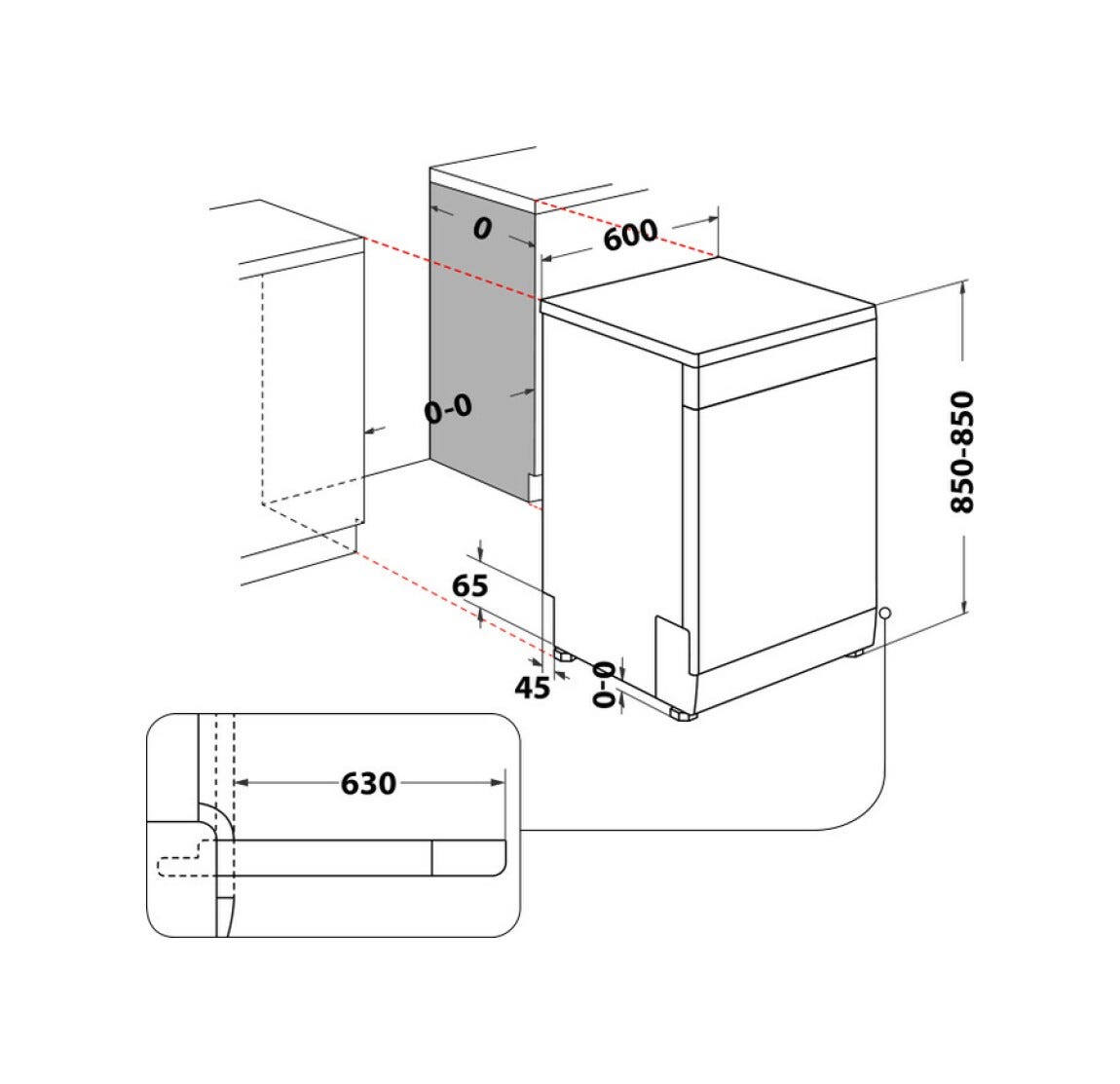 Whirlpool W7F HP33 X Lavastoviglie a libera installazione cm. 60 - 15 coperti - inox