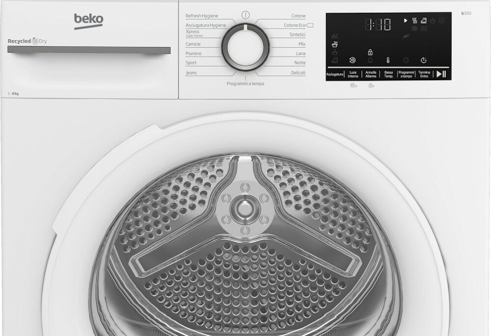 Beko BMT481WI b300 Asciugatrice cm. 60 - capacità 8 kg - bianco