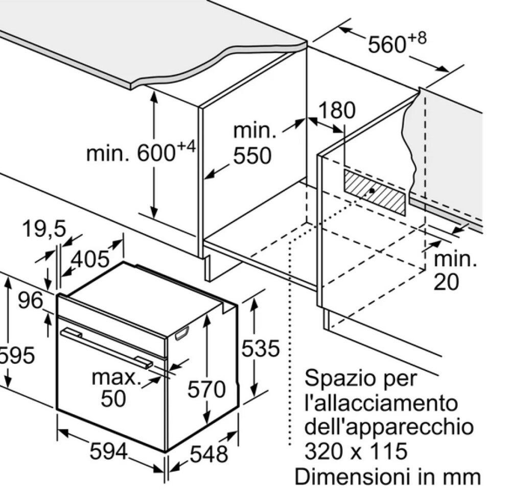 Bosch HBA274BB3F Serie 4 Forno elettrico pirolitico cm. 60 - nero
