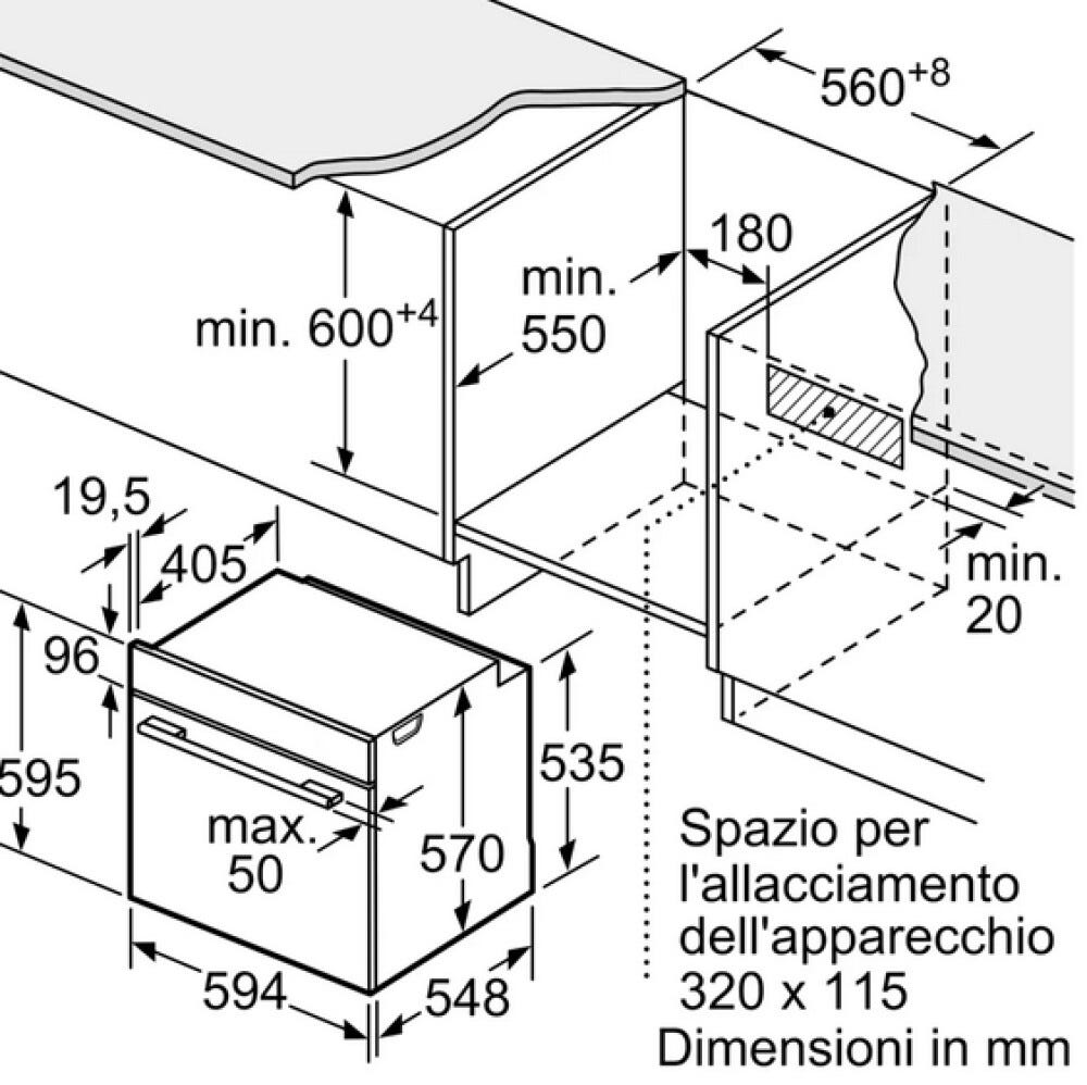 Bosch HBA534ES3 Serie 4 Forno da incasso cm 60 - inox