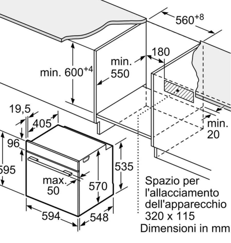 Bosch HQA514ES3 4 Forno da incasso cm 60 - inox