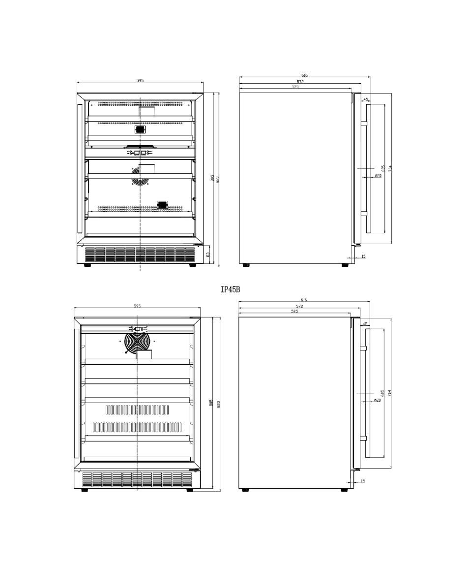 IP Industrie BC 45-6 AX Easy Refrigeratore cm. 60 h. 82 - 45 bottiglie - inox
