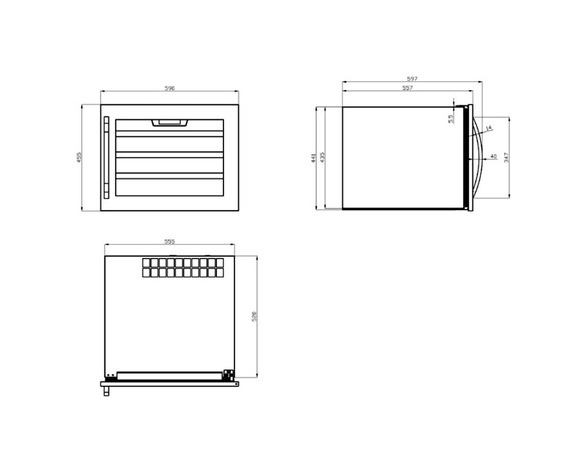 IP Industrie JG 22-6 AX EASY Cantina vini da incasso cm. 56 h. 44 - 22 bottiglie - inox