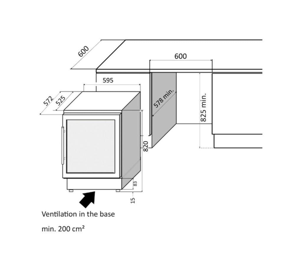 IP Industrie JG 45-6 ACF Easy Cantina vini a libera installazione cm. 60 h. 82 - 45 bottiglie - nero
