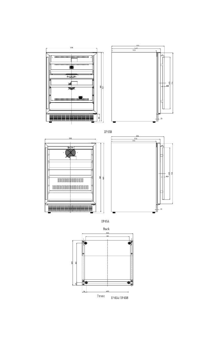 IP Industrie JG 45-6 ADX Easy Cantina vini a libera installazione cm. 60 h. 82 - 45 bottiglie - inox