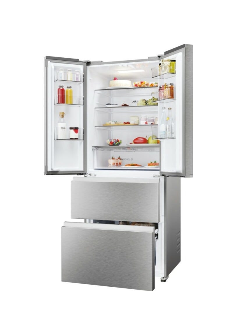Haier HFR3718ENMM 3 Frigorifero con congelatore french door - cm. 70 h. 178 - lt. 402 - platinum inox