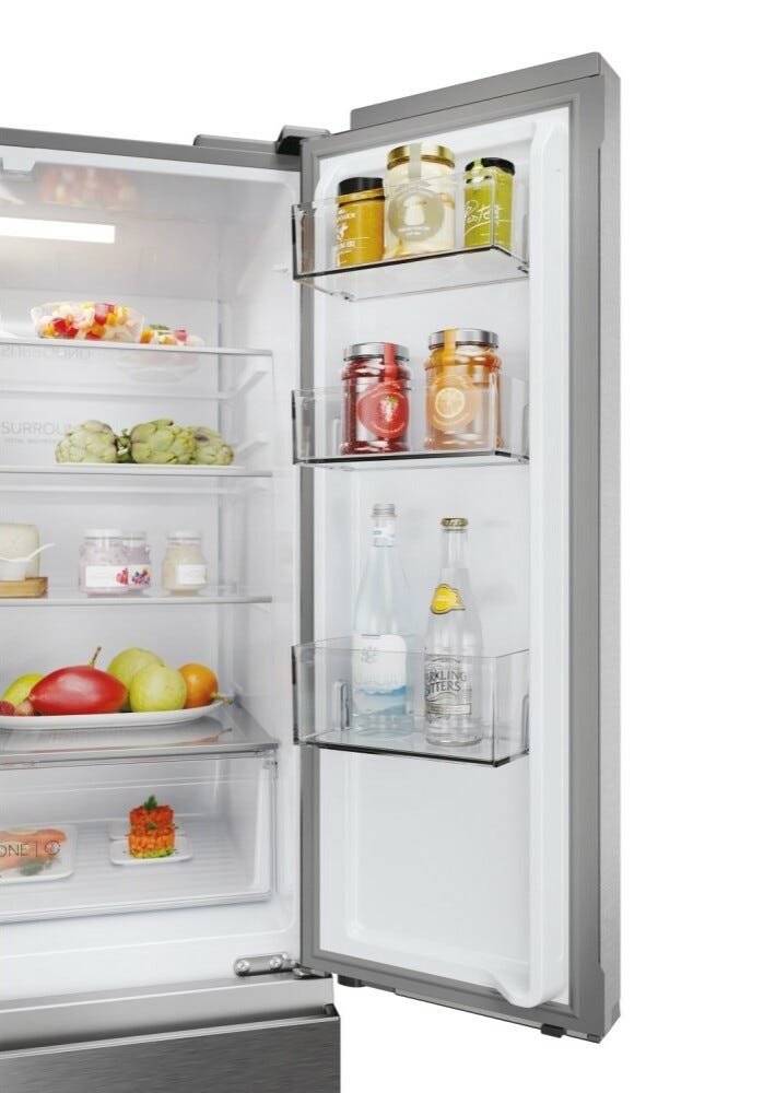 Haier HFR3718ENMM 3 Frigorifero con congelatore french door - cm. 70 h. 178 - lt. 402 - platinum inox
