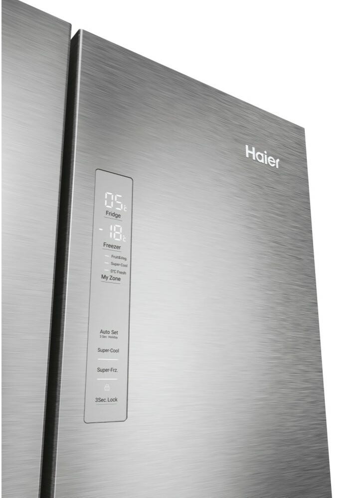 Haier HFR3718ENMM 3 Frigorifero con congelatore french door - cm. 70 h. 178 - lt. 402 - platinum inox