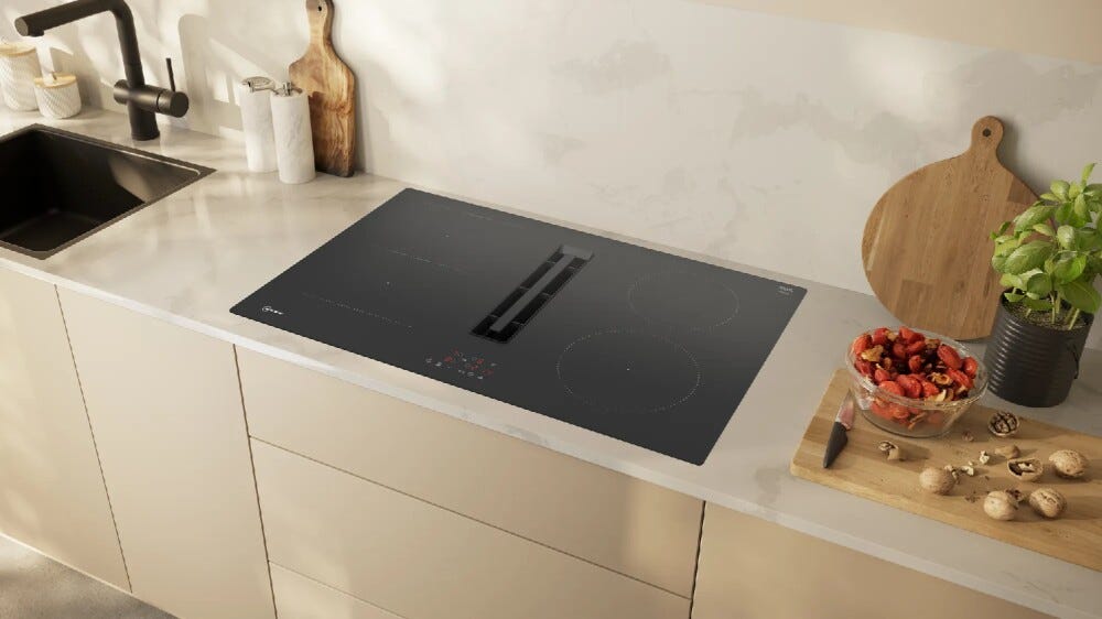 Neff V58NBS1L0 N 50 Piano cottura induzione cm. 80 con cappa integrata da 500 m3/h - vetroceramica nero