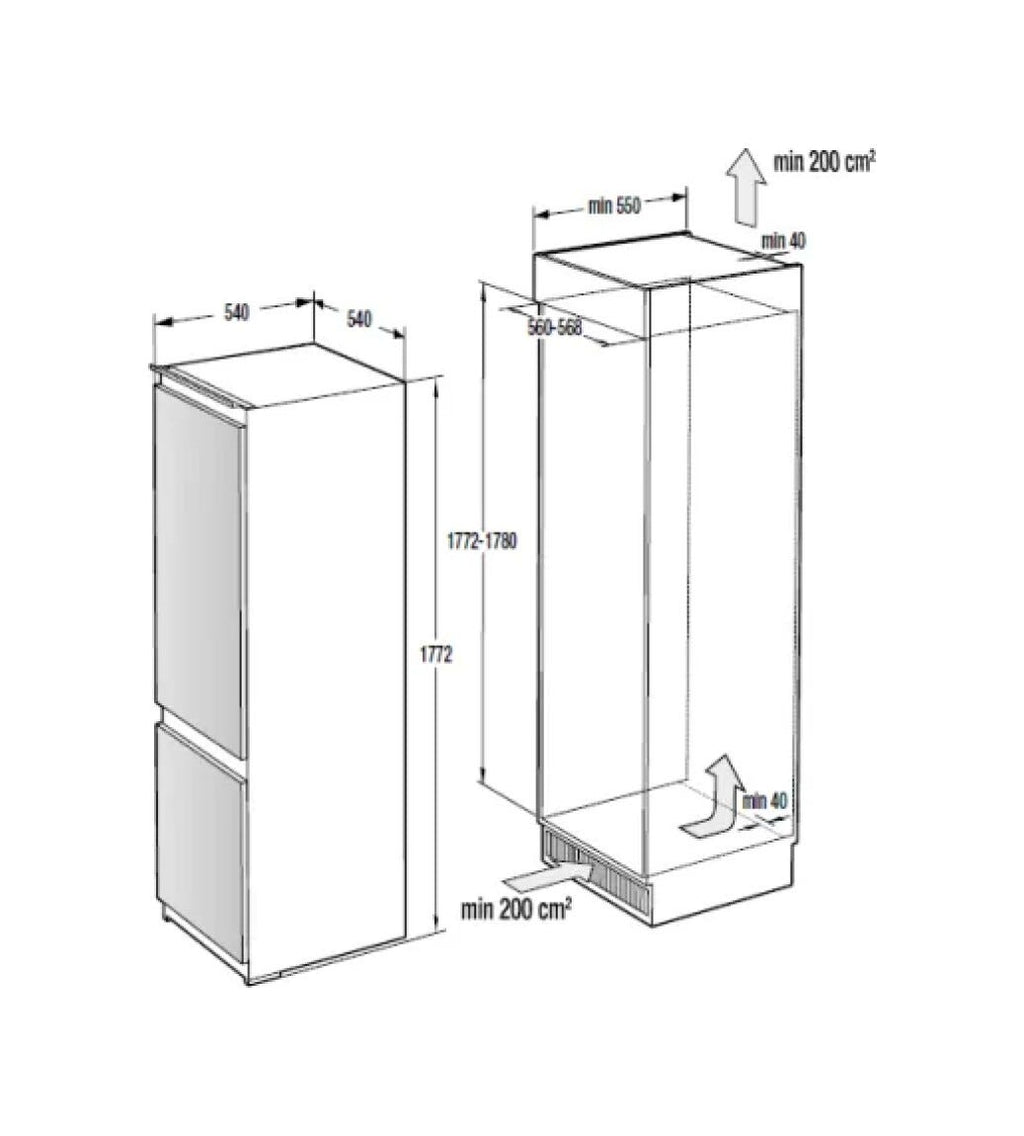 Hisense MBI54240E Frigorifero con congelatore da incasso - cm. 54 h. 177- lt. 246