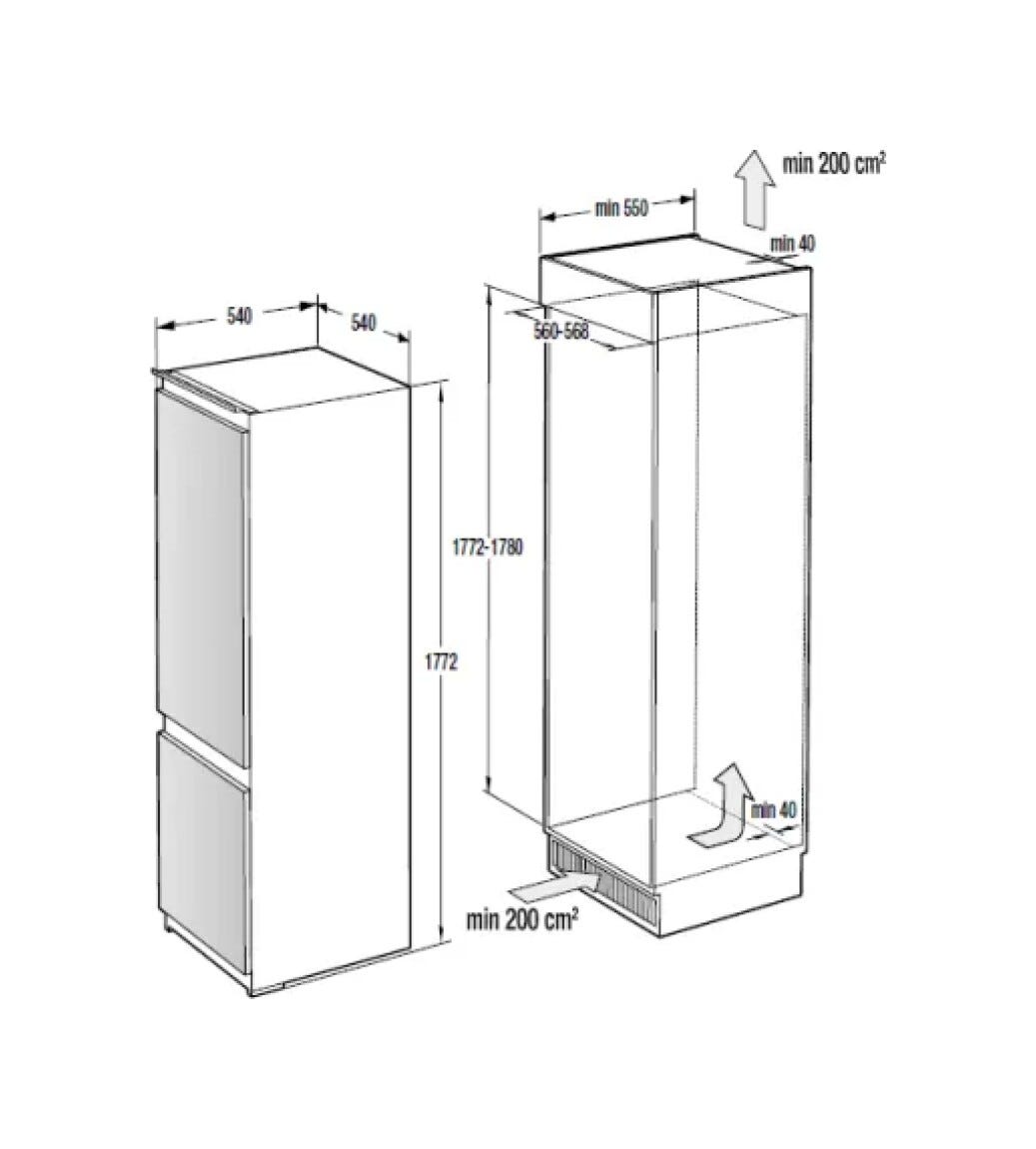 Hisense MBI54240E Frigorifero con congelatore da incasso - cm. 54 h. 177- lt. 246