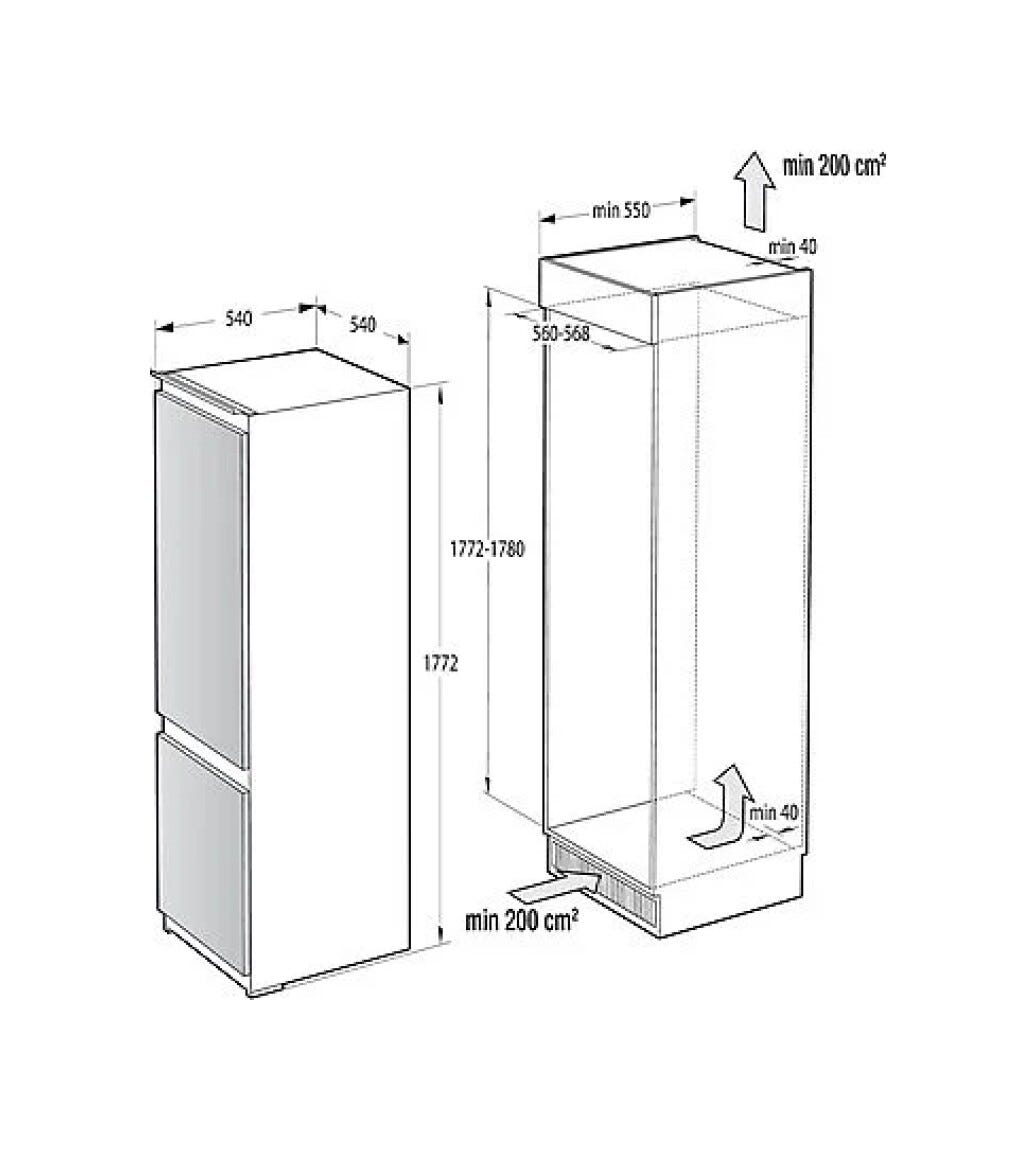 Hisense RB3B250SAWE1 Frigorifero con congelatore da incasso - cm. 56 h. 178 - lt. 252