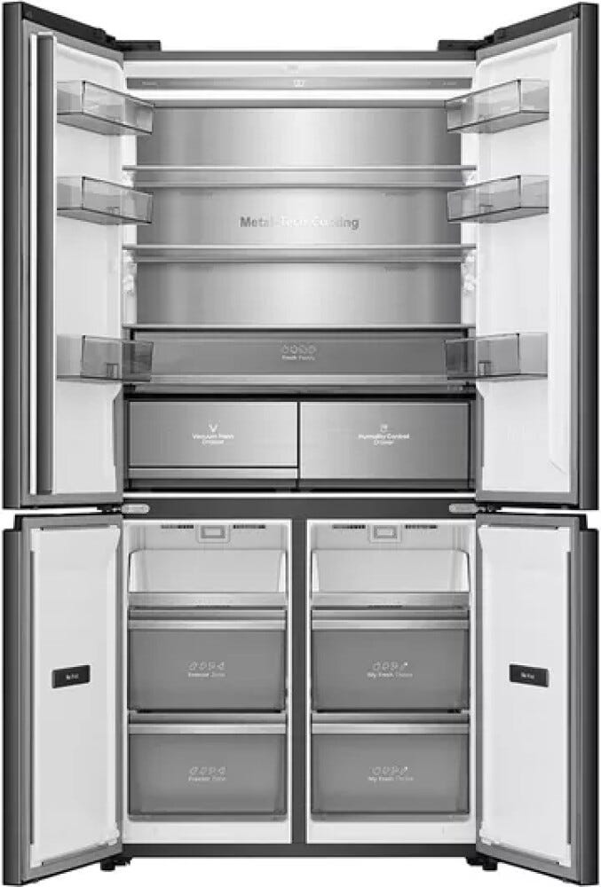 Hisense RQ768N4GBE Frigorifero con congelatore side by side - cm.91 h.190 - lt. 591 - Black Glass