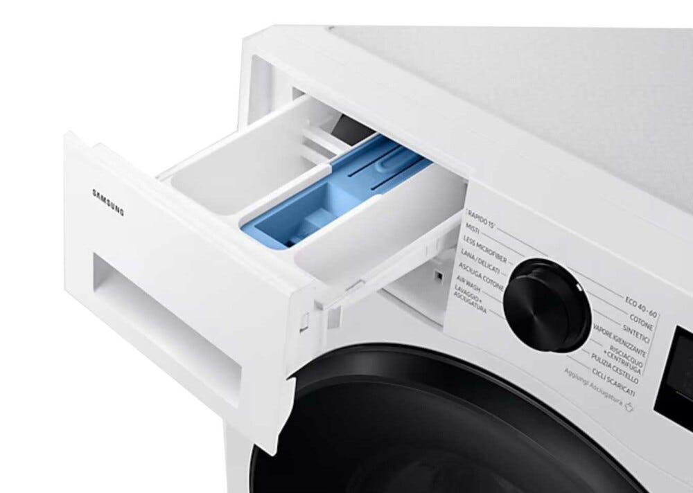 Samsung WD90DG5B15BEET Crystal Clean Lavasciuga cm. 60 - lavaggio 9 kg - asciugatura 6 kg - bianco/nero