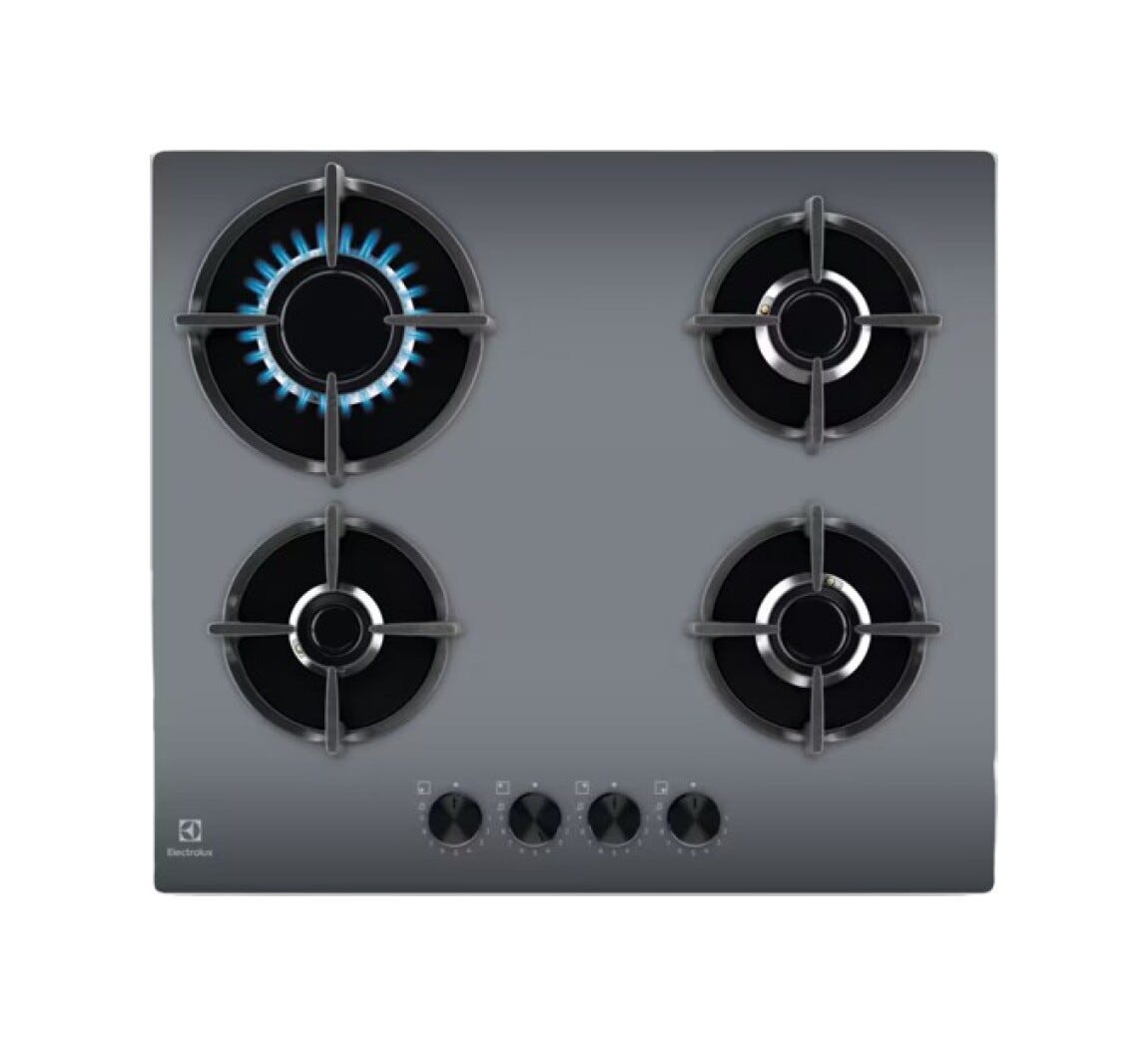 Electrolux EGG64272M Serie 600 Gas on Glass Piano cottura a gas cm. 59 - vetro grigio