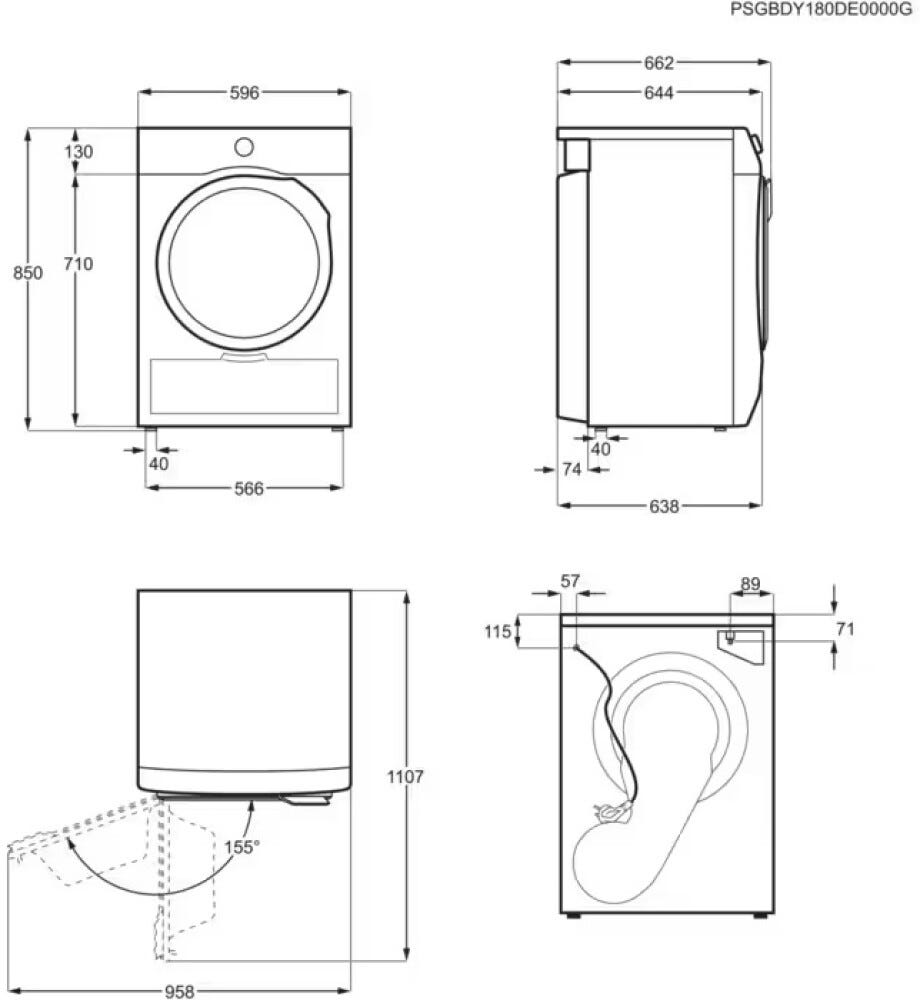 Electrolux EW6HBG28G Serie 600 GentleCare Asciugatrice cm. 60 - capacità 8 kg - bianco