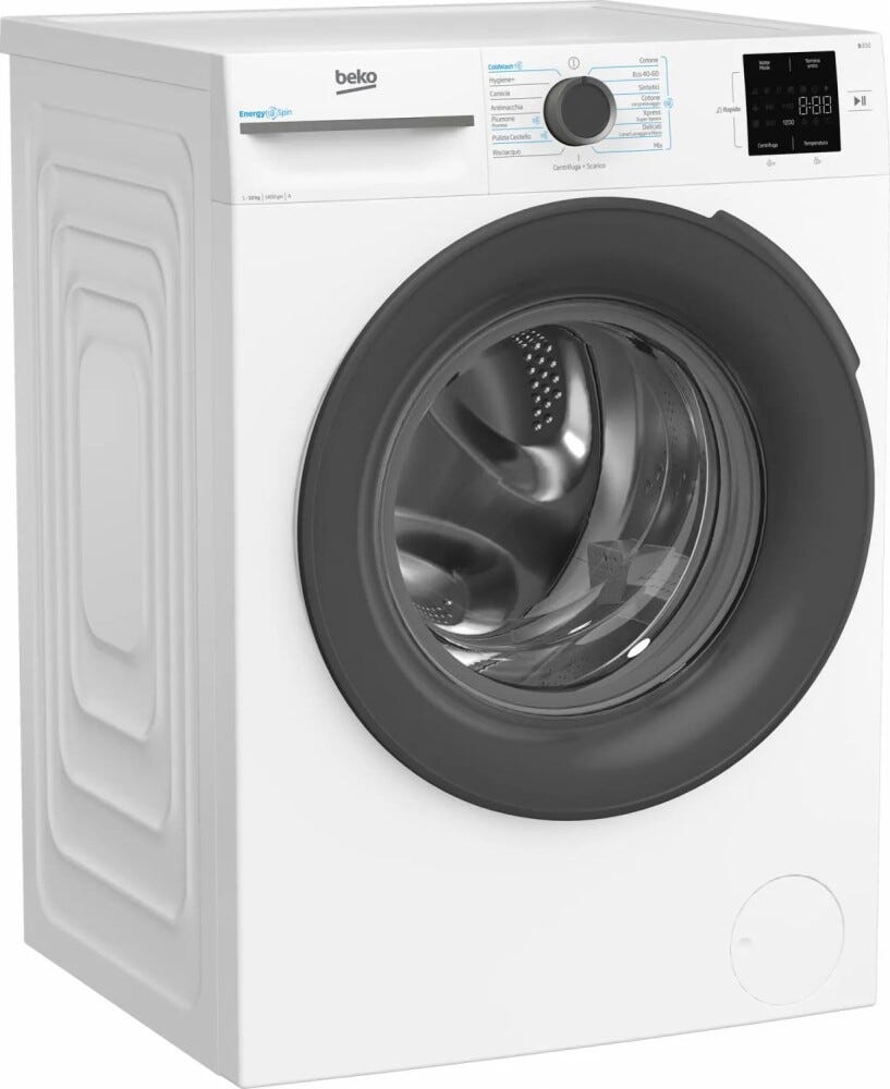 Beko BMWU31041A b300 Lavatrice 10 kg, classe A, 1400 giri, motore inverter, tecnologia EnergySpin e vapore SteamCure™