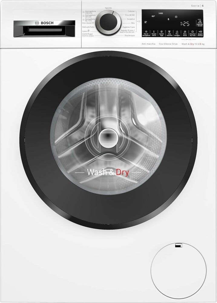 Bosch WNG25400IT Serie 6 Lavasciuga cm. 60 - lavaggio 10.5 kg - asciugatura 6 kg - bianco